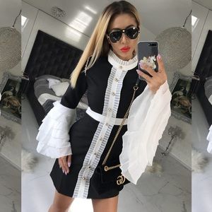 Black white classy dress mini. Catwalk connection